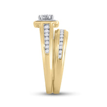 Load image into Gallery viewer, Eternal Love 14kt Yellow Gold Diamond Halo Wedding Set - Splendid Jewellery