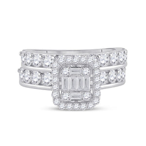 Eternal Love Baguette Diamond Wedding Ring Band Set - Splendid Jewellery