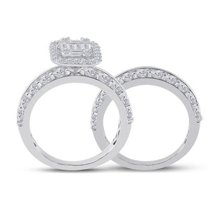 Eternal Love Baguette Diamond Wedding Ring Band Set - Splendid Jewellery