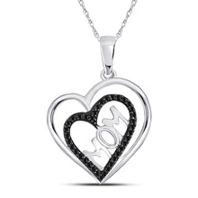 Load image into Gallery viewer, Eternal Love Black Diamond Heart Pendant for Mom  Top View from Splendid Jewellery