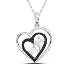 Eternal Love Black Diamond Heart Pendant for Mom  Top View from Splendid Jewellery