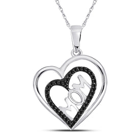 Eternal Love Black Diamond Heart Pendant for Mom  Top View from Splendid Jewellery