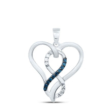 Load image into Gallery viewer, Eternal Love Blue Diamond Heart Pendant  Top View from Splendid Jewellery