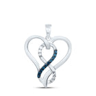 Eternal Love Blue Diamond Heart Pendant  Top View from Splendid Jewellery