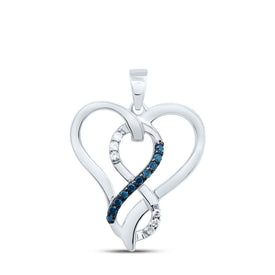 Eternal Love Blue Diamond Heart Pendant  Top View from Splendid Jewellery
