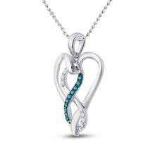 Load image into Gallery viewer, Eternal Love Blue Diamond Heart Pendant  Side View from Splendid Jewellery