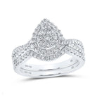 Eternal Love Brilliance | 14kt White Gold Diamond Teardrop Bridal Wedding Ring Set 3/4 Cttw | Splendid Jewellery - Splendid Jewellery