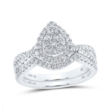 Load image into Gallery viewer, Eternal Love Brilliance | 14kt White Gold Diamond Teardrop Bridal Wedding Ring Set 3/4 Cttw | Splendid Jewellery - Splendid Jewellery
