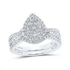 Eternal Love Brilliance | 14kt White Gold Diamond Teardrop Bridal Wedding Ring Set 3/4 Cttw | Splendid Jewellery - Splendid Jewellery