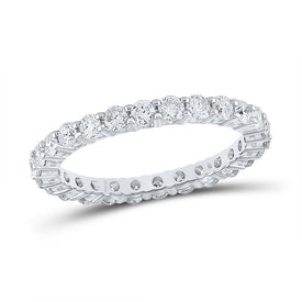 Eternal Love Brilliance: 14kt White Gold Womens Round Diamond Eternity Wedding Band 1 - 1/2 Cttw - Splendid Jewellery