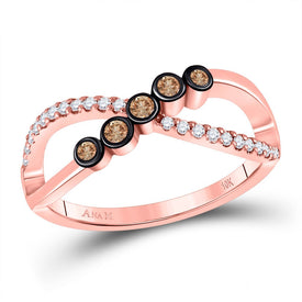 Eternal Love Brown Diamond Infinity Ring Top view from the 10Kt Rose Gold Womens Round Brown Diamond Fashion Infinity Ring 1 4 Cttwpin246722 collection by Splendid Jewellery