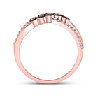 Eternal Love Brown Diamond Infinity Ring Side 2 view from the 10Kt Rose Gold Womens Round Brown Diamond Fashion Infinity Ring 1 4 Cttwpin246722 collection by Splendid Jewellery