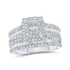 Eternal Love Collection | Exquisite 10kt White Gold Baguette Diamond Bridal Wedding Ring Band Set 1 - 1/3 Cttw - Splendid Jewellery