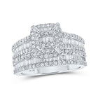 Eternal Love Collection | Exquisite 10kt White Gold Baguette Diamond Bridal Wedding Ring Band Set 1 - 1/3 Cttw - Splendid Jewellery