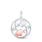 Eternal Love Diamond Circle Flower Heart Pendant - Splendid Jewellery