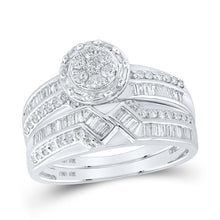 Load image into Gallery viewer, Eternal Love Diamond Cluster Wedding Set - 1 Carat Total Weight - Alternate view 3 from Splendid Jewellery