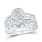 Eternal Love Diamond Cluster Wedding Set - 1 Carat Total Weight - Alternate view 3 from Splendid Jewellery