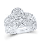 Eternal Love Diamond Cluster Wedding Set - 1 Carat Total Weight - Splendid Jewellery