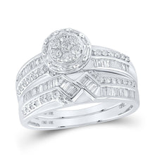 Load image into Gallery viewer, Eternal Love Diamond Cluster Wedding Set - 1 Carat Total Weight - Splendid Jewellery