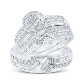 Eternal Love Diamond Cluster Wedding Set - 1 Carat Total Weight - Alternate view 1 from Splendid Jewellery