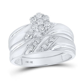 Eternal Love Diamond Cluster Wedding Set - Alternate view 4 from Splendid Jewellery