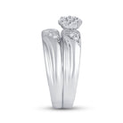 Eternal Love Diamond Cluster Wedding Set - Splendid Jewellery