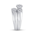 Eternal Love Diamond Cluster Wedding Set - Splendid Jewellery
