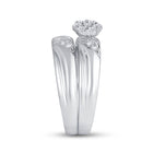 Eternal Love Diamond Cluster Wedding Set - Alternate view 3 from Splendid Jewellery