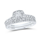 Eternal Love Diamond Halo Bridal Wedding Ring Band Set - Splendid Jewellery