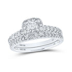 Eternal Love Diamond Halo Bridal Wedding Ring Band Set - Splendid Jewellery
