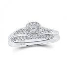 Eternal Love Diamond Halo Bridal Wedding Ring Set - Splendid Jewellery