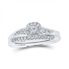 Eternal Love Diamond Halo Bridal Wedding Ring Set - Splendid Jewellery