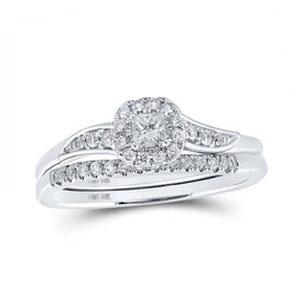 Eternal Love Diamond Halo Bridal Wedding Ring Set - Splendid Jewellery