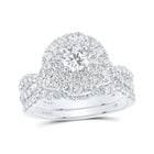 Eternal Love Diamond Halo Bridal Wedding Ring Set - Splendid Jewellery