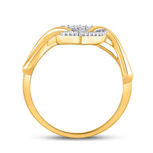 Load image into Gallery viewer, Eternal Love Diamond Heart Ring | 10kt Yellow Gold Womens Round Diamond Infinity Twist Heart Ring 1/10 Cttw Side View 2 from Splendid Jewellery