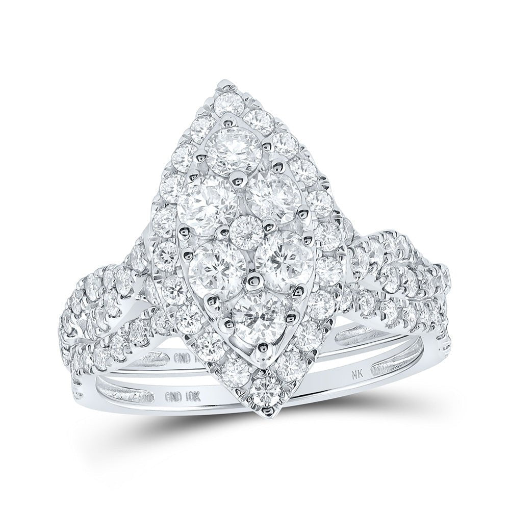 Eternal Love Diamond Marquise Bridal Wedding Ring Set - Splendid Jewellery