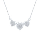 Eternal Love Diamond Pendant Necklace | 10kt White Gold Womens Round Diamond Triple Heart Necklace 1/4 Cttw - Splendid Jewellery