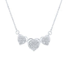 Eternal Love Diamond Pendant Necklace | 10kt White Gold Womens Round Diamond Triple Heart Necklace 1/4 Cttw - Splendid Jewellery