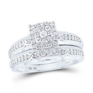 Eternal Love Diamond Square Matching Wedding Set - Splendid Jewellery