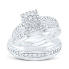 Eternal Love Diamond Square Matching Wedding Set - Alternate view 1 from Splendid Jewellery