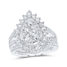 Load image into Gallery viewer, Eternal Love Diamond Teardrop Bridal Wedding Ring Band Set - Splendid Jewellery
