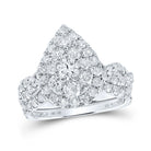 Eternal Love Diamond Teardrop Bridal Wedding Ring Band Set - Splendid Jewellery