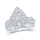 Eternal Love Diamond Teardrop Bridal Wedding Ring Band Set - Splendid Jewellery