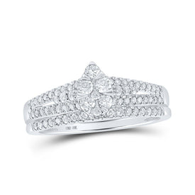 Eternal Love Diamond Teardrop Bridal Wedding Ring Band Set - Splendid Jewellery