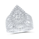 Eternal Love Diamond Teardrop Bridal Wedding Ring Set - Splendid Jewellery