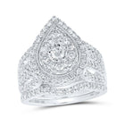 Eternal Love Diamond Teardrop Bridal Wedding Ring Set - Splendid Jewellery