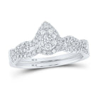 Eternal Love Diamond Teardrop Bridal Wedding Ring Set - Splendid Jewellery