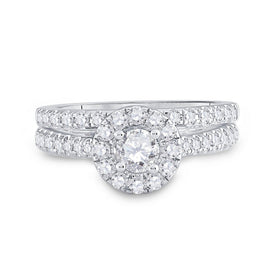 Eternal Love Diamond Wedding Ring Set - Front View