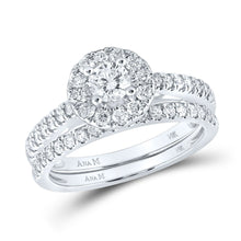 Load image into Gallery viewer, Eternal Love Diamond Wedding Ring Set - Top View