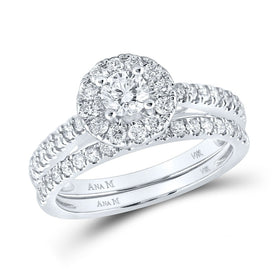 Eternal Love Diamond Wedding Ring Set - Top View